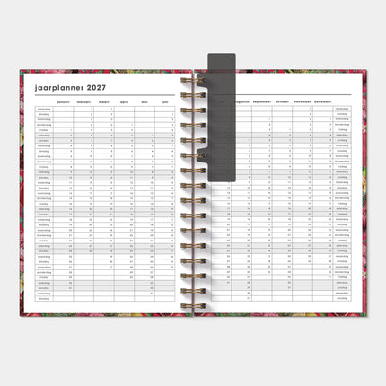 De Hobbit A5 Ringband Planner 2027 Rood Botanisch