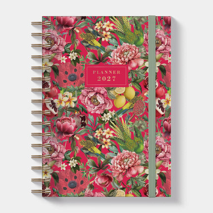 De Hobbit A5 Ringband Planner 2027 Rood Botanisch