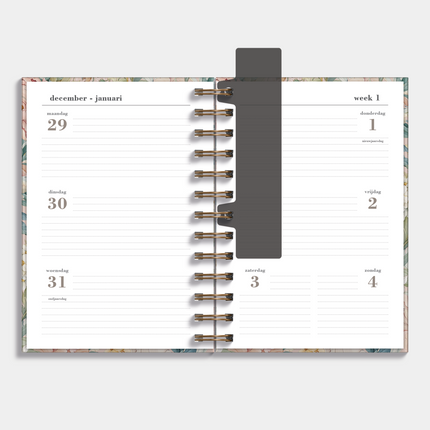 De Hobbit A5 Spiraal Agenda Vintage Bloemen 2026