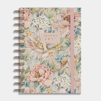De Hobbit A5 Spiraal Agenda Vintage Bloemen 2026