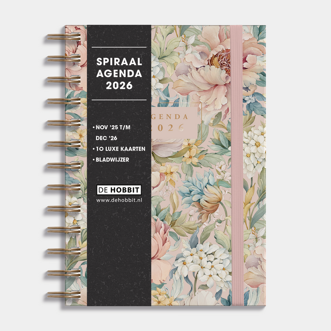 De Hobbit A5 Spiraal Agenda Vintage Bloemen 2026