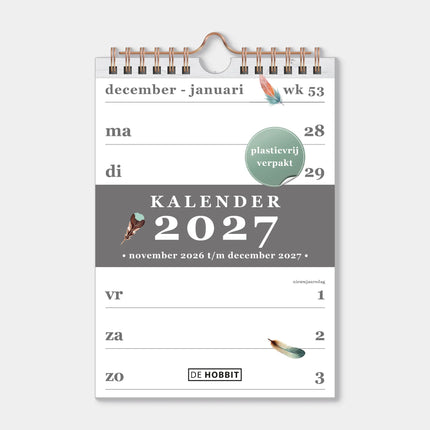 De Hobbit A5 Spiraalkalender 2027 Veren