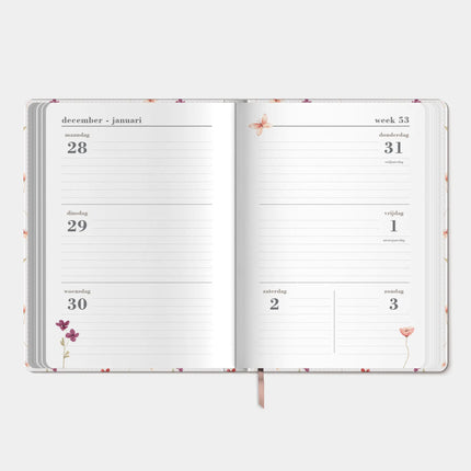 De Hobbit A5 Week Agenda 2027 Bloemen