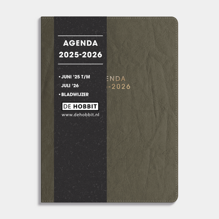 De Hobbit A6 Agenda 2025 - 2026 Washed Kraft Groen