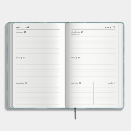 De Hobbit A6 Deluxe Pocket Agenda 2025 - 2026 Suede Look