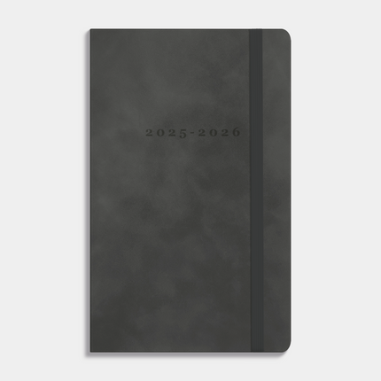 De Hobbit A6 Deluxe Pocket Agenda 2025 - 2026 Suede Look Antraciet