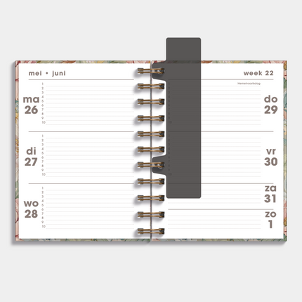 De Hobbit A6 Ringband Agenda 2025-2026 Vintage Bloemen