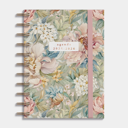 De Hobbit A6 Ringband Agenda 2025-2026 Vintage Bloemen