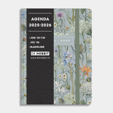 De Hobbit A6 Soft Pocket Agenda 2025 - 2026 Aquarel Bloem