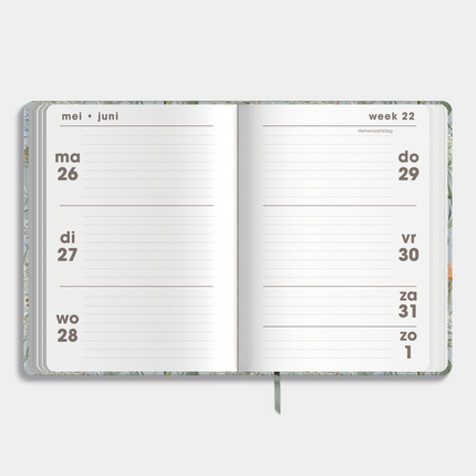 De Hobbit A6 Soft Pocket Agenda 2025 - 2026 Aquarel Bloem