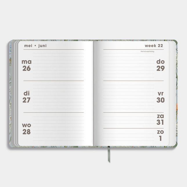 De Hobbit A6 Soft Pocket Agenda 2025 - 2026 Aquarel Bloem