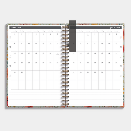 De Hobbit Afsprakenagenda 2026-2027 A4 Vintage Bloemen