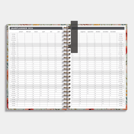 De Hobbit Afsprakenagenda 2026-2027 A4 Vintage Bloemen