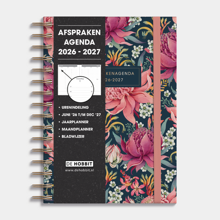 De Hobbit Afsprakenagenda 2026-2027 A5 Tropische Bloemen