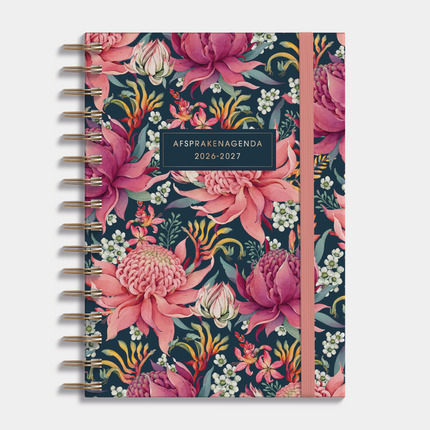 De Hobbit Afsprakenagenda 2026-2027 A5 Tropische Bloemen