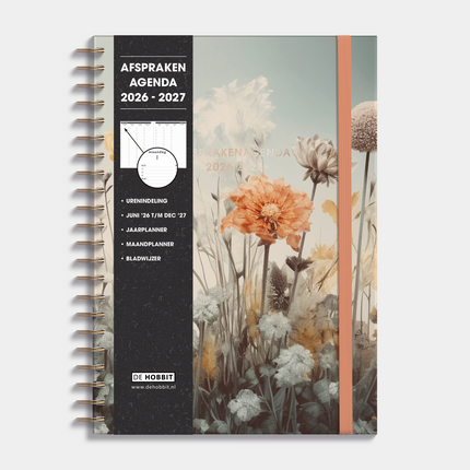 De Hobbit Afsprakenkalender 2026-2027 A4 Wilde bloemen