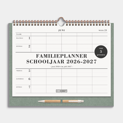 De Hobbit Familieplanner 2026-2027 A4+ Groen Luxe