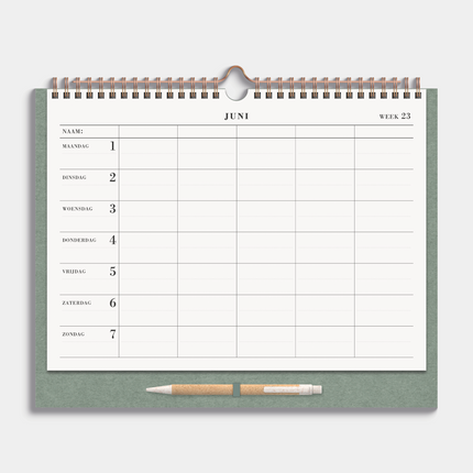 De Hobbit Familieplanner 2026-2027 A4+ Groen Luxe