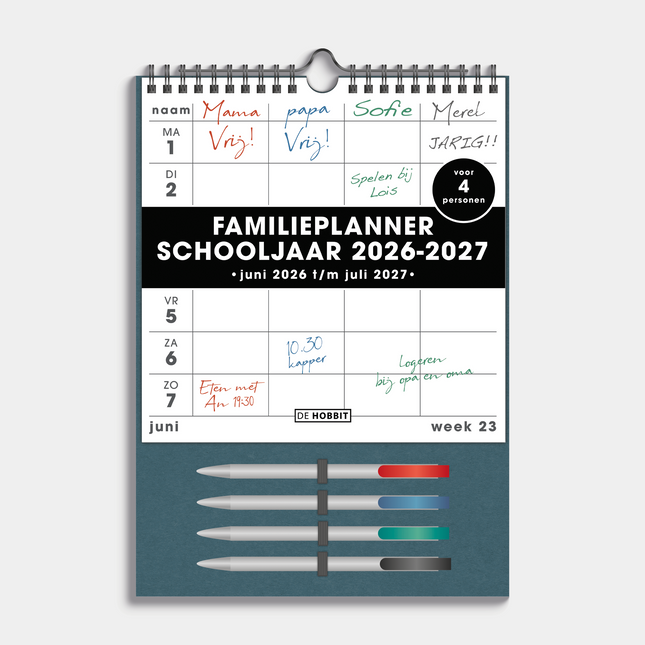 De Hobbit Familieplanner Markers 2026-2027 A4+ Wit