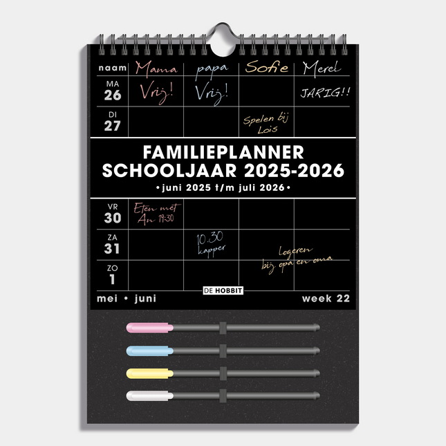 De Hobbit Familieplanner Schooljaar 2026 - 2027 A4