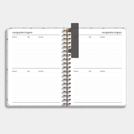 De Hobbit Lerarenagenda Basisonderwijs 2026-2027 ±A4 Aquarel Bloemetjes