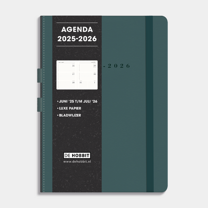 De Hobbit Luxe A5 Agenda 2025-2026 Suede Look