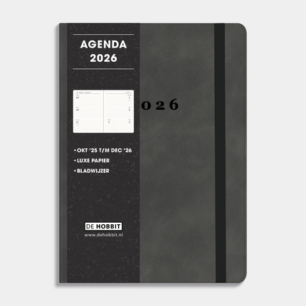 De Hobbit Luxe A5 Agenda 2026 Grijs