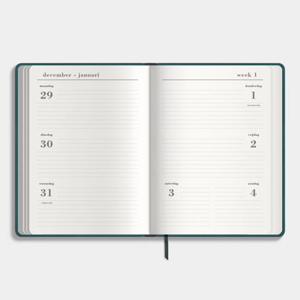 De Hobbit Luxe A5 Agenda 2026 Teal