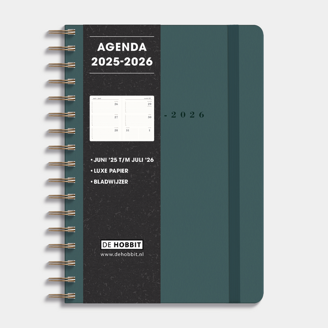 De Hobbit Luxe A5 Ringbandagenda 2025 - 2026 Suede Look