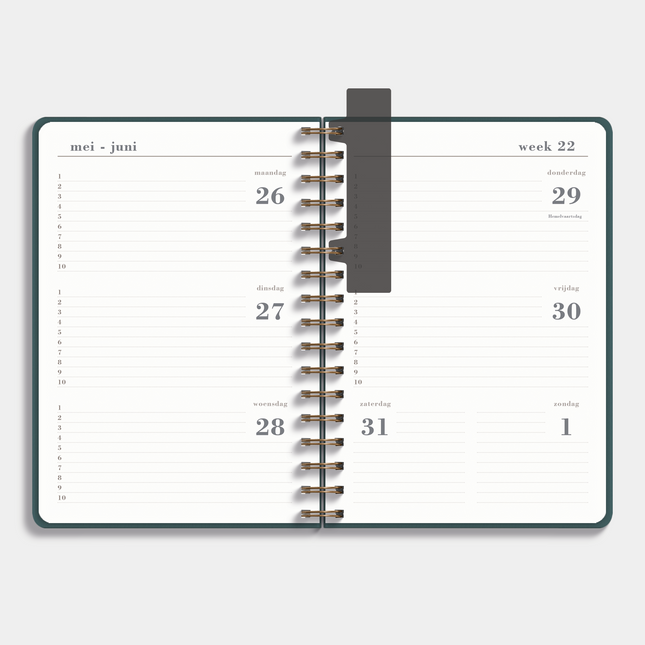 De Hobbit Luxe A5 Ringbandagenda 2025 - 2026 Suede Look