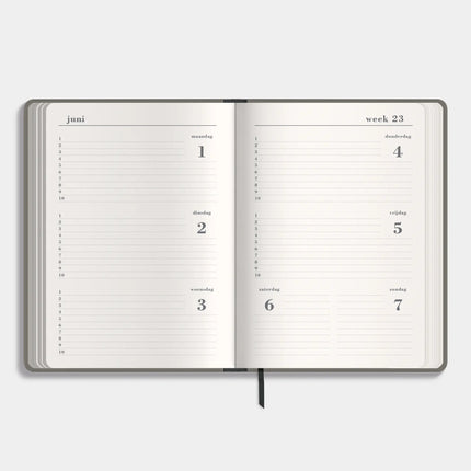 De Hobbit Luxe Schoolagenda 2026-2027 A5 Suedelook Antraciet