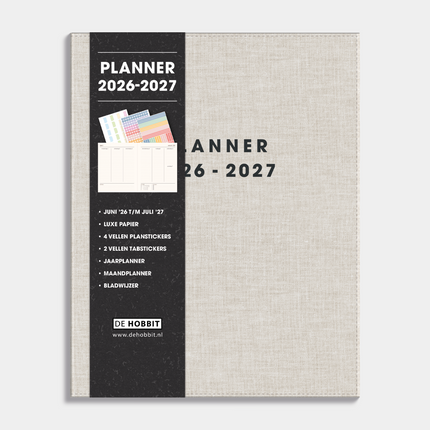 De Hobbit Luxe Weekplanner 2026-2027 A5+ Linnen