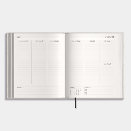 De Hobbit Luxe Weekplanner 2026-2027 A5+ Linnen