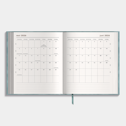 De Hobbit Luxe weekplanner 2026-2027 A5+ met suède-look