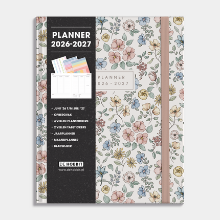 De Hobbit Luxe Weekplanner 2026-2027 A5+ Pastel Bloemetjes