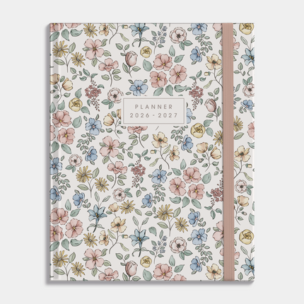 De Hobbit Luxe Weekplanner 2026-2027 A5+ Pastel Bloemetjes