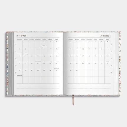 De Hobbit Luxe Weekplanner 2026-2027 A5+ Pastel Bloemetjes
