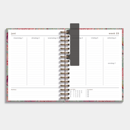 De Hobbit Luxe Weekplanner 2026-2027 A5+ Tropische Bloemen