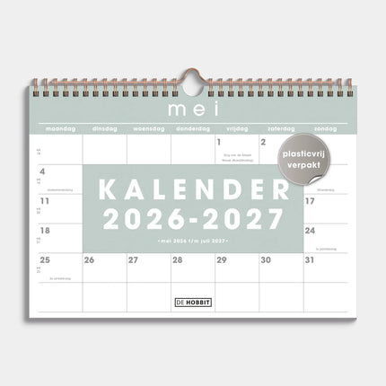 De Hobbit Maandkalender Schooljaar 2026-2027 A4 Mint