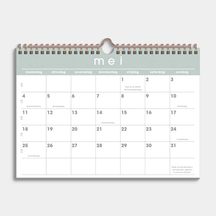 De Hobbit Maandkalender Schooljaar 2026-2027 A4 Mint