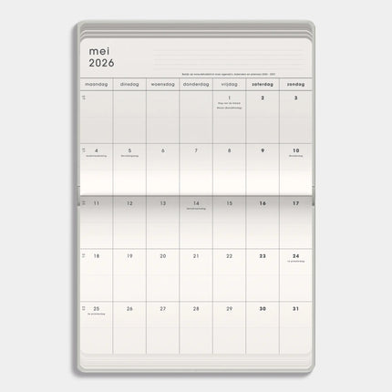De Hobbit Maandplanner 2026-2027 A5 gewassen kraftpapier