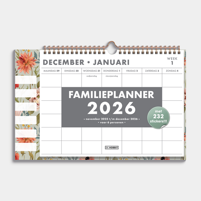 De Hobbit Omslag Familieplanner 2026 Vintage Rozen
