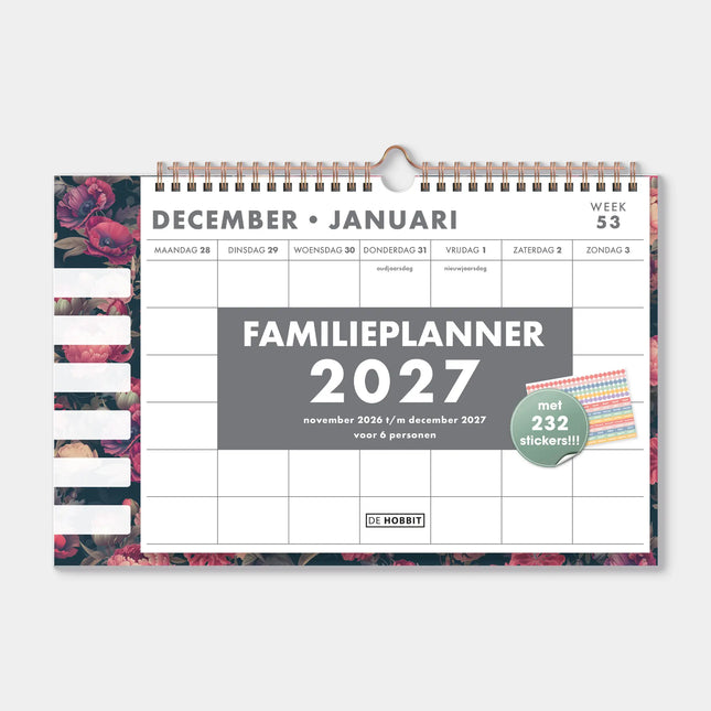 De Hobbit Omslag Familieplanner 2027 Rozen Klassiek 6 Personen