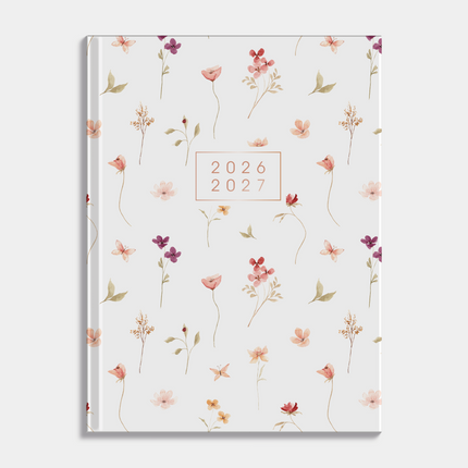 De Hobbit Pocket Agenda 2026-2027 A6 Aquarel Bloemetjes
