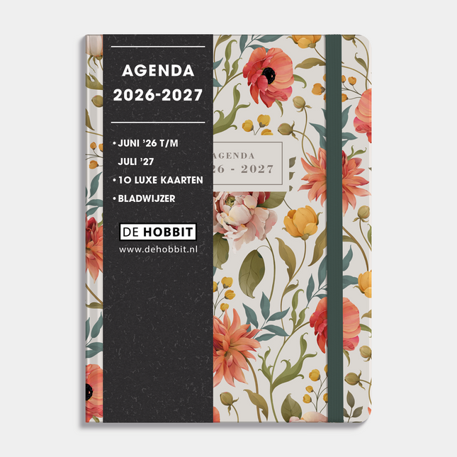 De Hobbit Soft Pocket Agenda 2026-2027 A6 Vintage Bloemen