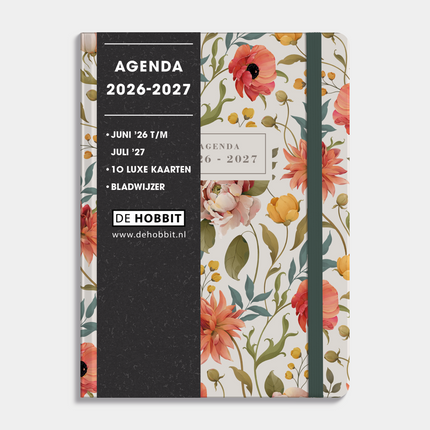De Hobbit Soft Pocket Agenda 2026-2027 A6 Vintage Bloemen