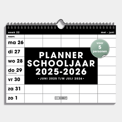 De Hobbit Spiraal Familieplanner 2026 -  2027 Zwart