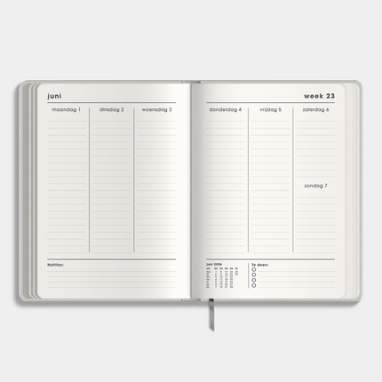 De Hobbit Weekagenda 2026-2027 A5 Gewassen kraftpapier