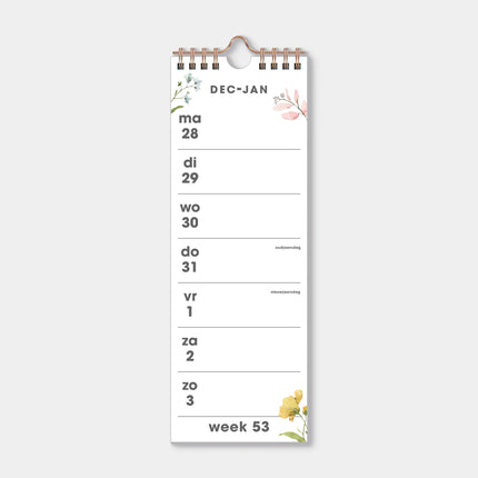 De Hobbit Weekkalender Smal 2027 Droogbloemen