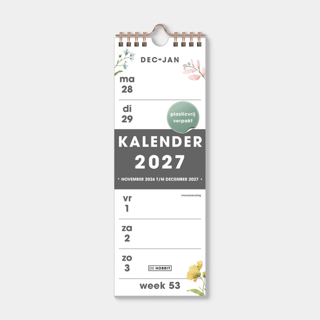 De Hobbit Weekkalender Smal 2027 Droogbloemen